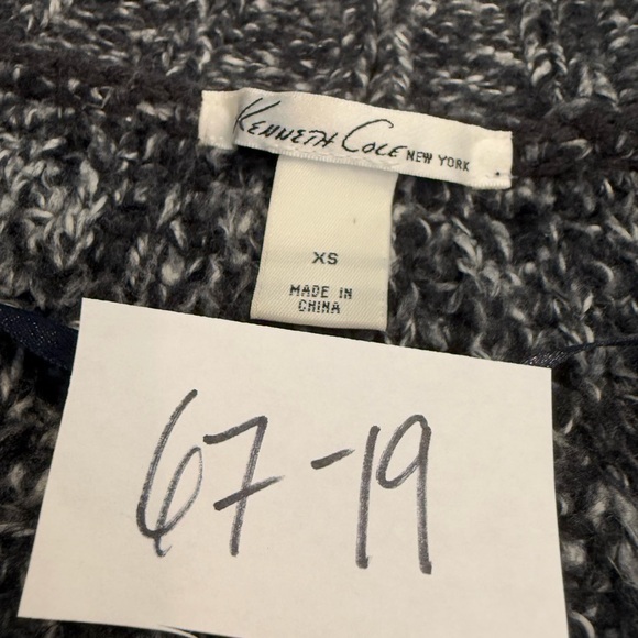 Kenneth Cole chunky wool blend cardigan sweater charcoal gray open front SZ XS - Picture 9 of 9
